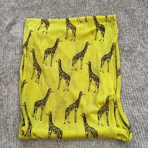Torino Giraffe Print Infinity Scarf Yellow Brown Animal Print